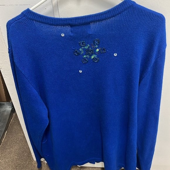 Quacker Factory blue snowflake sweater - Picture 4 of 4